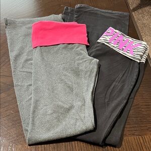 Victoria's Secret Gray and Pink Leggings Bundle
